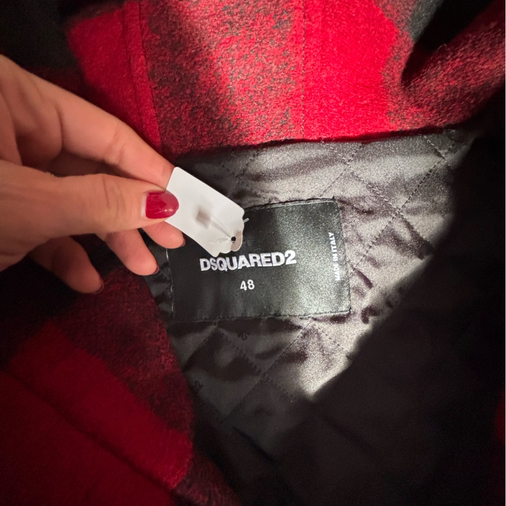 DSquared2 Red and Black Plaid Winter Jacket/Coat Sz48 - Picture 7 of 13